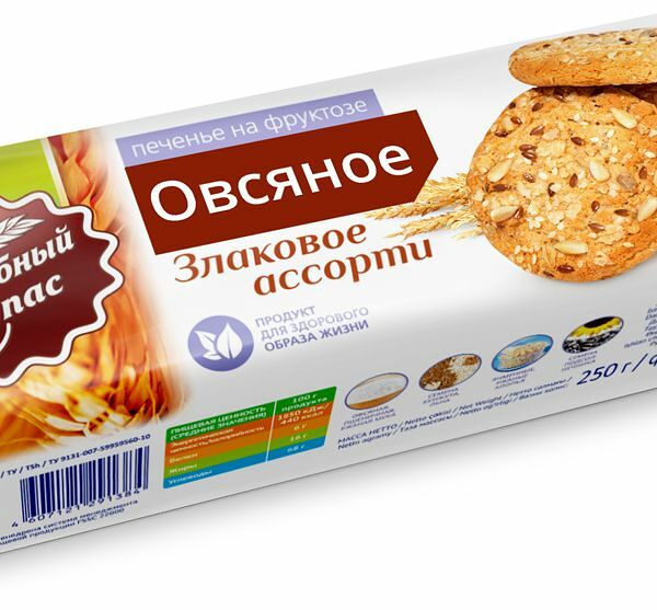 Печенье Хлебный спас Злаковое ассорти на фруктозе