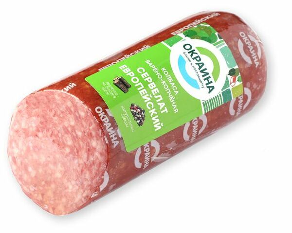 Колбаса варено-копченая Окраина Сервелат Европейский 470 г