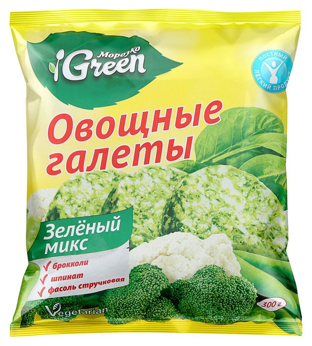 

Галеты овощные Морозко Green Зеленый микс замороженные, 300 г