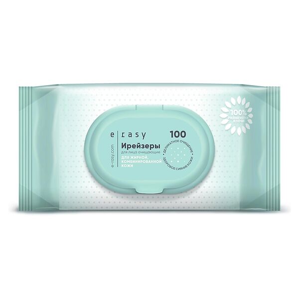 Ирейзеры для лица очищающие E-Rasy для жирной и комбинированной кожи 100 шт