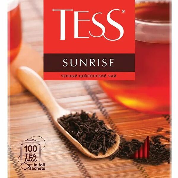 Чай чёрный Tess Sunrise в пакетиках, 100х1.8г