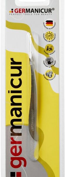 Пинцет для бровей Germanicur скошенный изогнутый