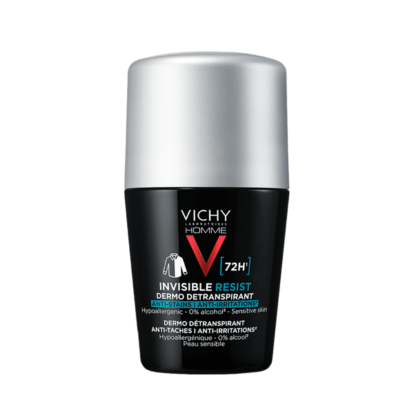Дезодорант-антиперспирант Vichy Homme Invisible Resist мужской шариковый против пятен 72 часа 50 мл