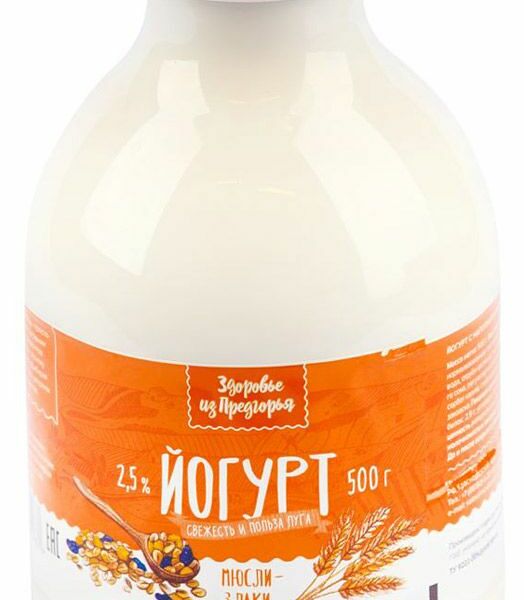 Йогурт Здоровье Из Предгорья персик 2.5 % 500 г