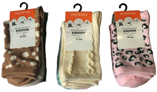 Носки для девочки InExtenso 1 упаковка 4 пары цвет в ассортименте