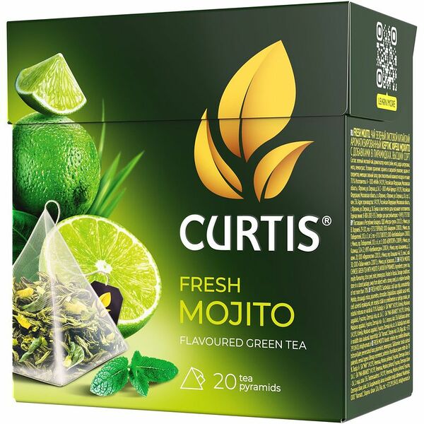 Чай зеленый Curtis Fresh Mojito в пирамидках 20 шт