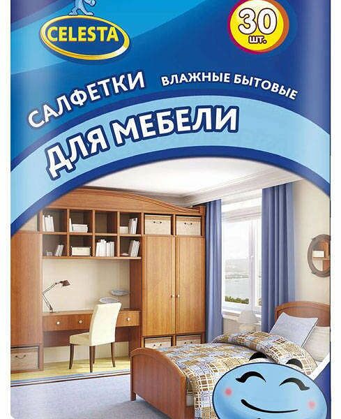 Салфетки влажные для мебели Celesta 30 шт.