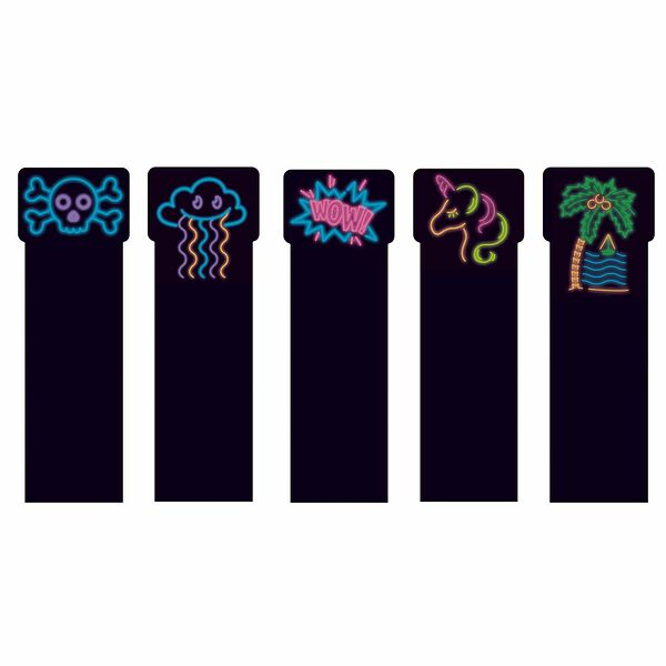 Закладки пластиковые 60х180мм набор Неоновый микс 1 ЗП50086