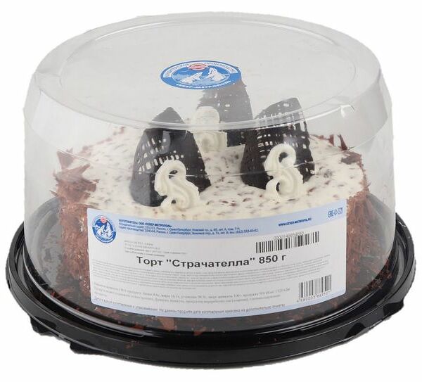 Торт Север-Метрополь Страчателла бисквитный, 850г