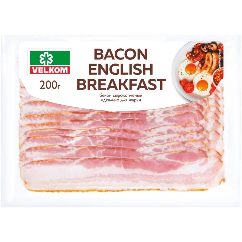 

Бекон сырокопченый Велком English breakfast, нарезка, 200 г