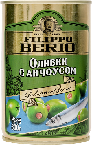 

Оливки Filippo Berio с анчоусом 300 г