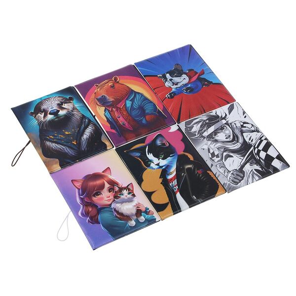 Юl обложка для паспорта с отд.для карт и удерживающей резинкой, пвх, 13,7х9,6см, 6 дизайнов, микс #3, в ассортименте