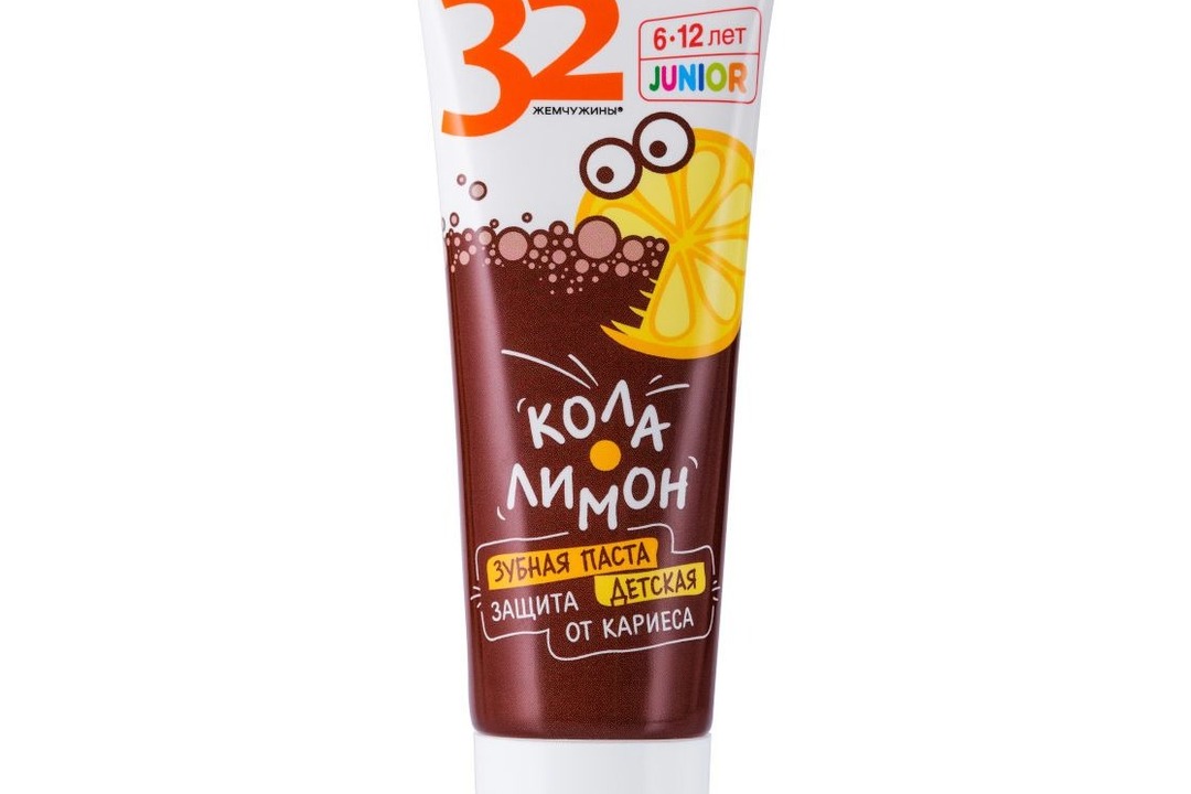 

Зубная паста 32 Жемчужины детская "Защита от кариеса" Кола-Лимон 75 г