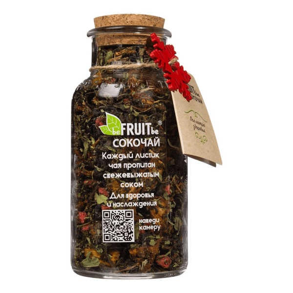 Чай Befruitbe Сокочай зеленый пропитанный соком ананаса с кусочками ананаса, клубникой, мятой