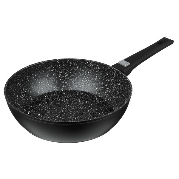 Satoshi оникс сковорода глубокая литая d28см, антипригарное покрытие 