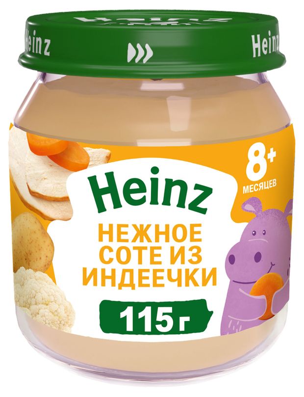 

Пюре детское мясное Heinz Нежное соте из индейки с 8 месяцев 115 г