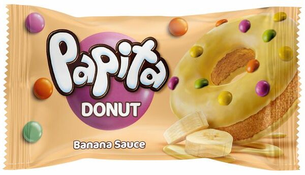 Кекс Papita Donut с банановой начинкой и цветным драже, 40 г