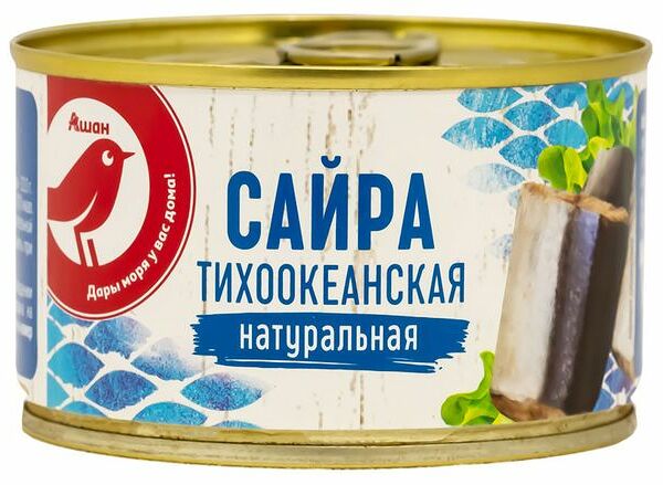 Сайра тихоокеанская АШАН Красная птица натуральная