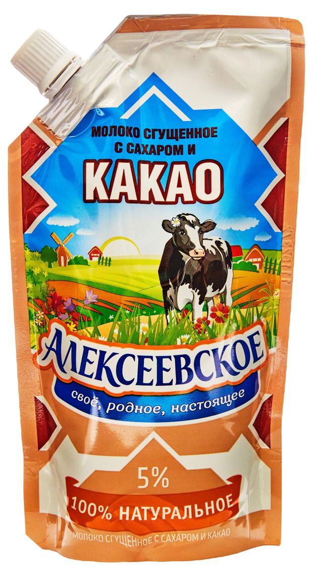 

Молоко сгущенное Алексеевское с сахаром и какао 5% 270 г