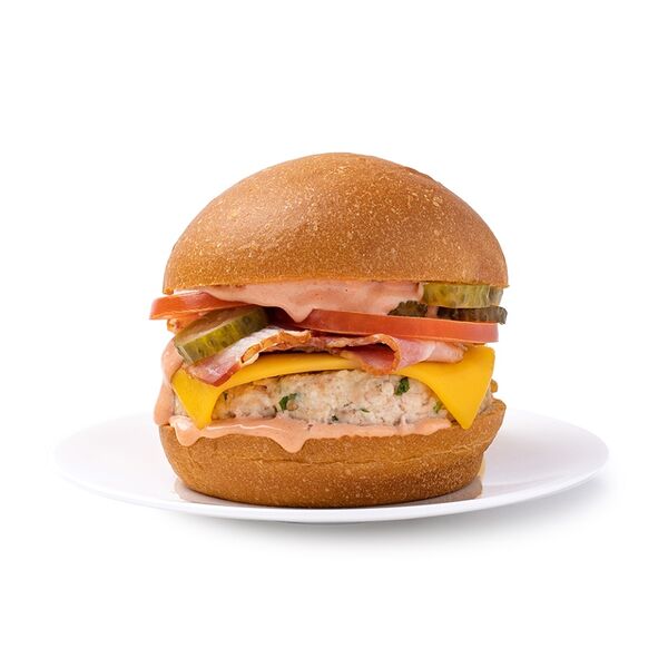 Бургер с куриной котлетой и беконом «Уже готово» 320 г, Россия