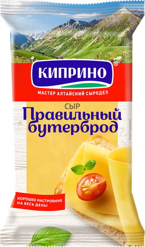 

Сыр Правильный бутерброд Киприно 50% БЗМЖ 180 г