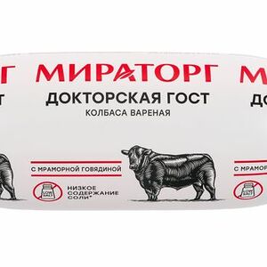Колбаса вареная Мираторг Докторская ГОСТ с мраморной говядиной 470 г