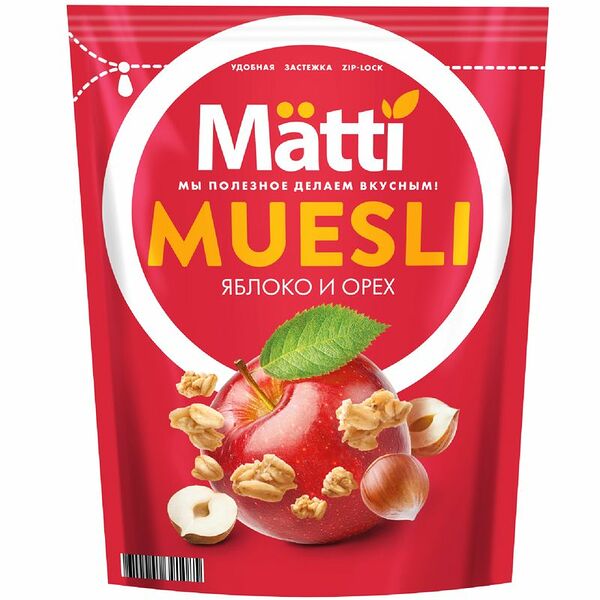 Мюсли Matti с орехом и яблоком