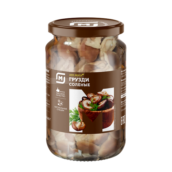 Грибы Магнит Грузди соленые, 330г