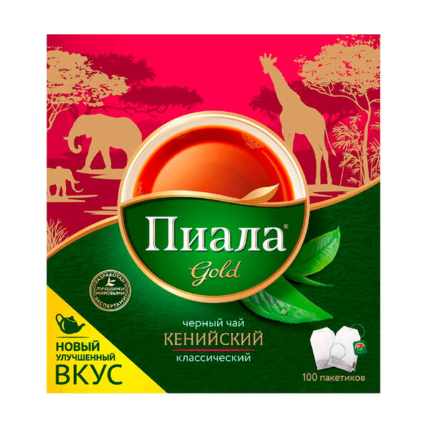 Чай чёрный, Пиала Gold, 100 пакетиков