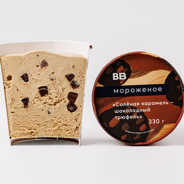 Мороженое Соленая карамель с шоколадным трюфелем