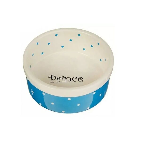 Миска для животных №1, керамическая, рисунок Принц 13х5.5 см