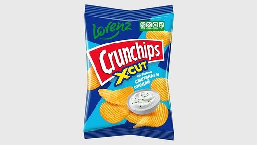 Чипсы Crunchips X-Cut картофельные рифленые со вкусом сметаны и специй