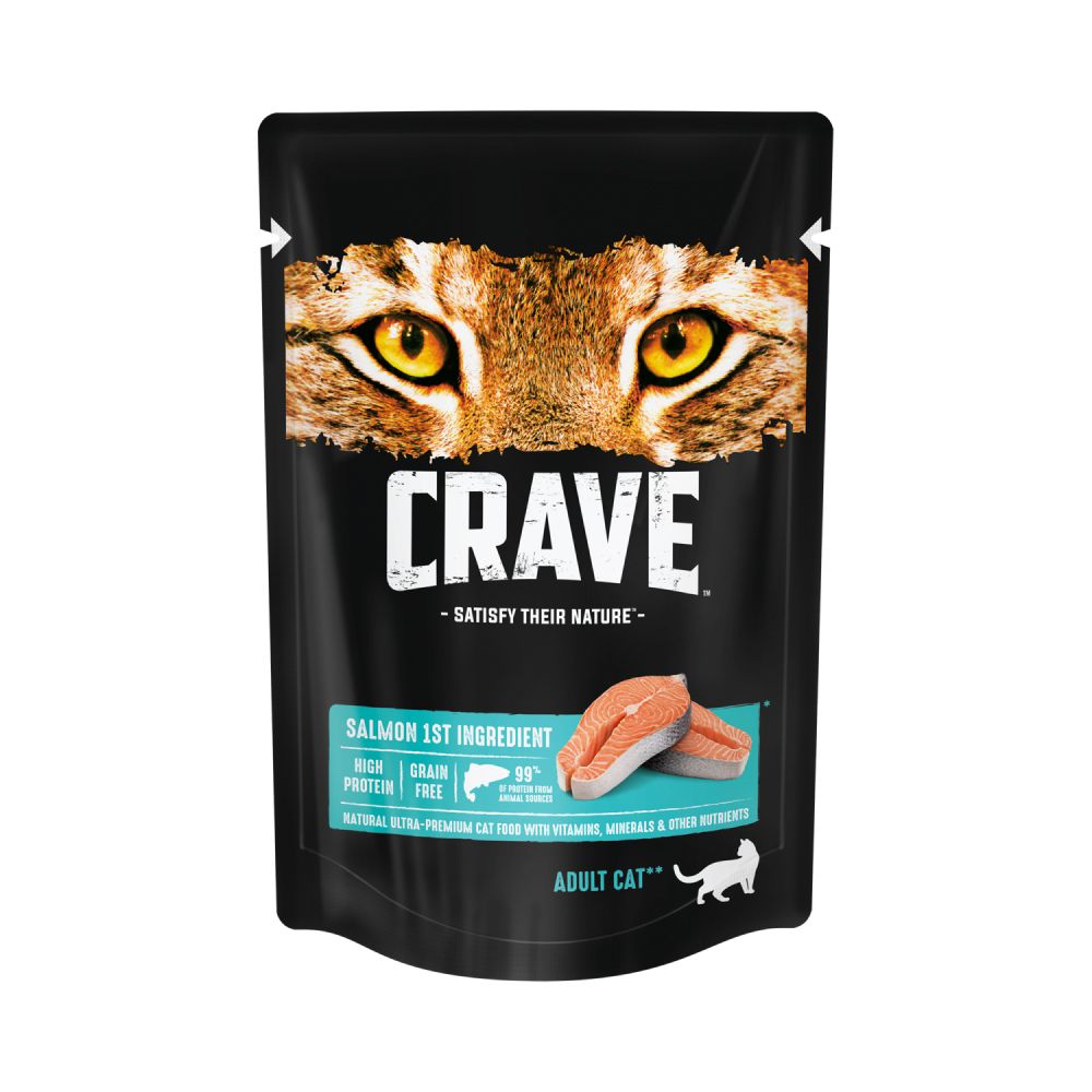 

Корм для взрослых кошек Crave Лосось в желе 70 г