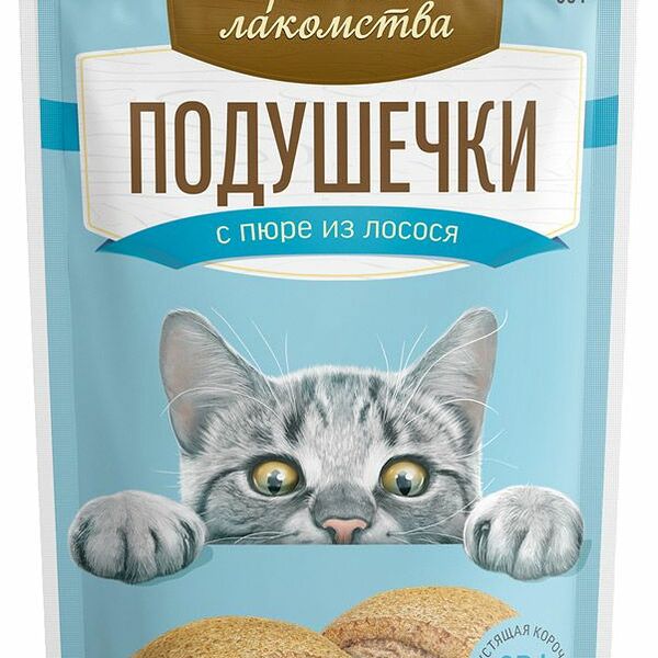 Деревенские лакомства Подушечки с пюре из лосося 30 г