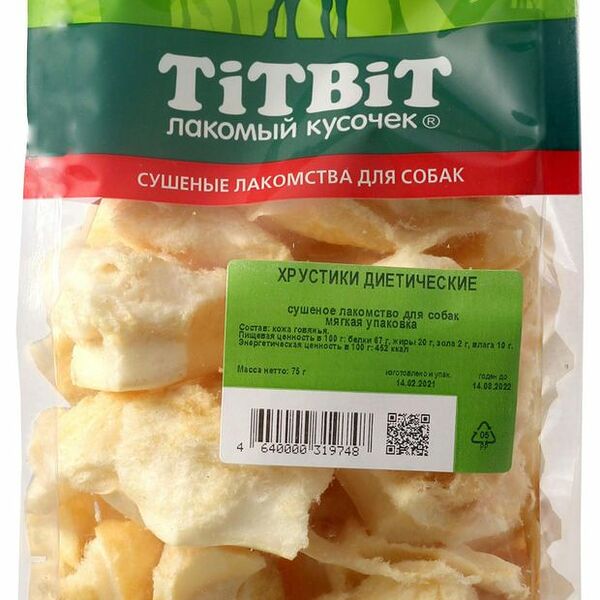 Лакомство для собак Titbit Хрустики диетические 75 г