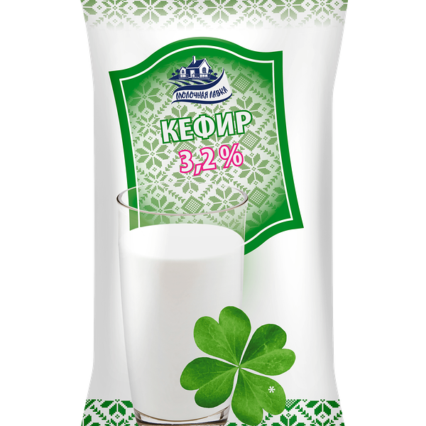 Кефир Беллакт 3,2% Молочная лавка в полим пленке 1кг