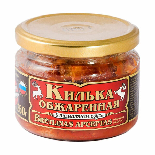 Килька обж в томат соусе Вкусные Консервы 260г стекло