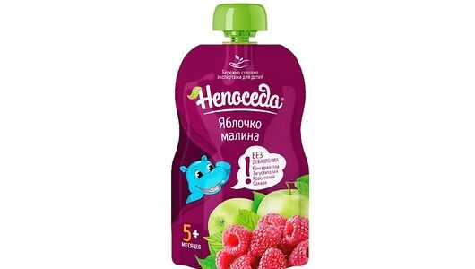 Пюре фруктовое Непоседа яблоко и малина с 5 месяцев пауч
