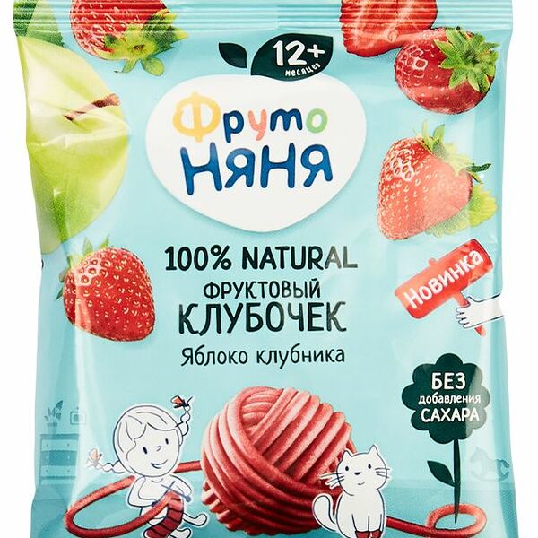 Кусочки фруктовые ФрутоНяня Яблоко клубника с 12 месяцев 15г