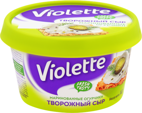 

Сыр творожный Violette Маринованные огурчики 70% 140 г