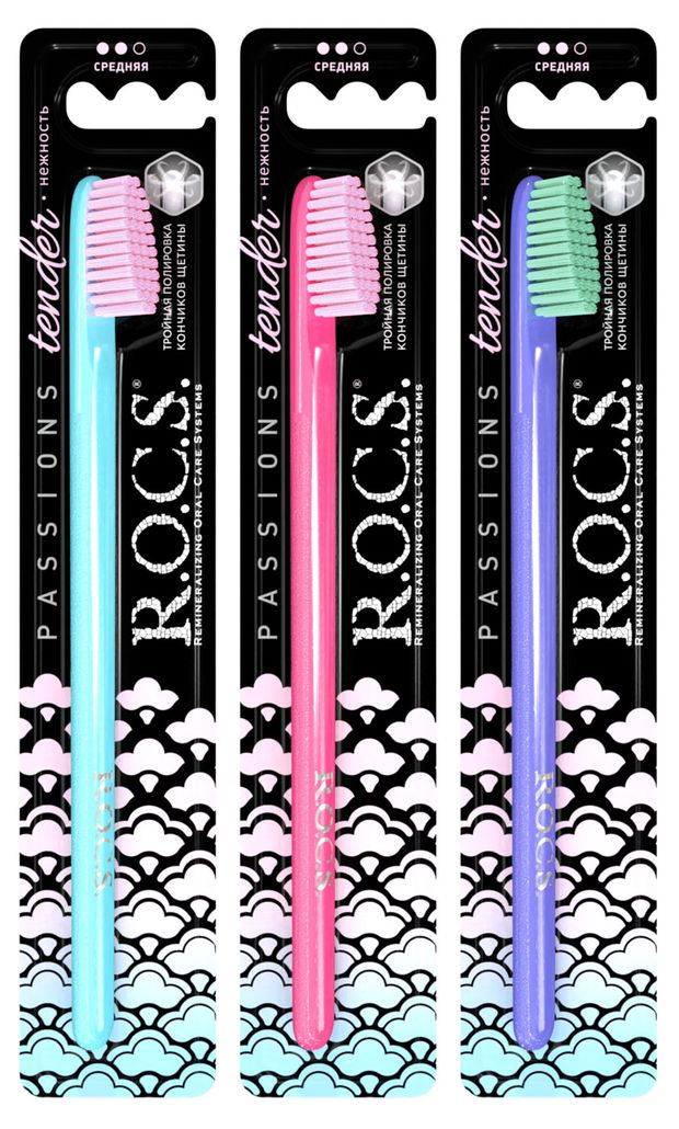 

Зубная щетка R.O.C.S. Passions средняя жесткость 1 шт цвет в ассортименте