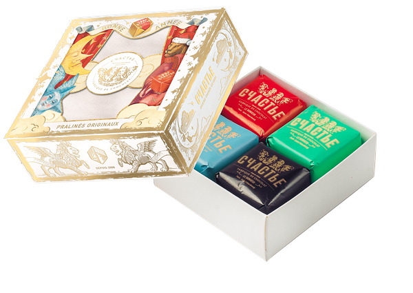 Набор конфет пралине Санкт-Петербург - это Cчастье, 4 шт