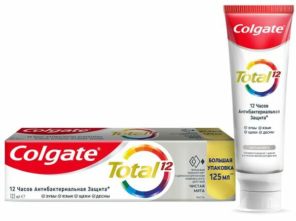 Зубная паста Colgate Total 12 комплексная антибактериальная 125 мл