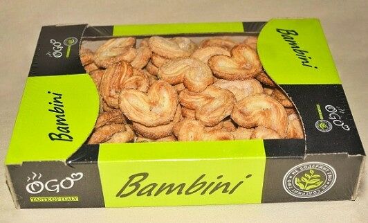 Сладости мучные слоеные Ушки воздушные Бамбини с корицей 500г