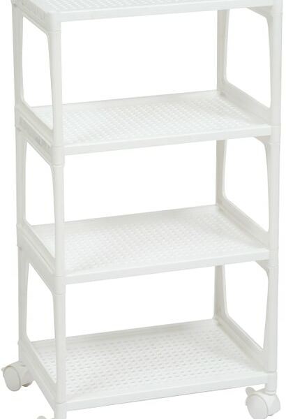 Этажерка Violet Лофт Mini 4-х ярусная на колесах белая 30*19.5*55.2см