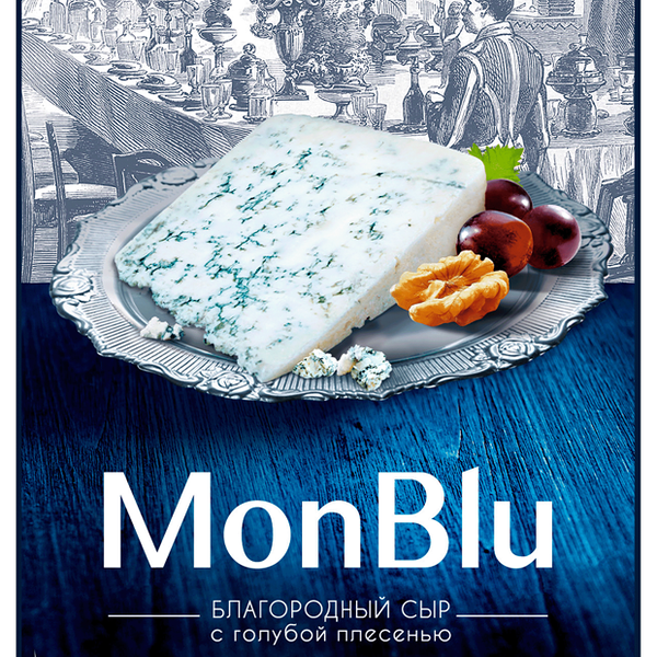 Сыр MonBlu с голубой благородной плесенью 50%