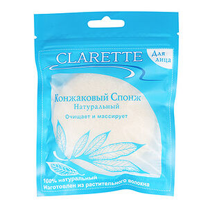 Спонж Clarette Конжаковый натуральный для лица 1 шт 
