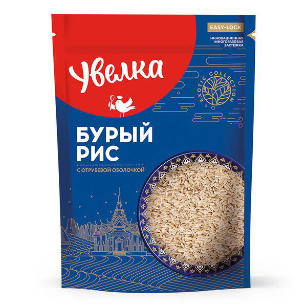 Рис Увелка бурый с отрубевой оболочкой, 400г