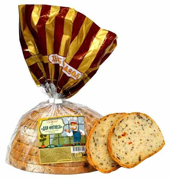 Хлеб Хлебозавод 28 Для фитнеса зерновой кунжут-морковь-овсяные хлопья-лен-семена подсолнечника в нарезке, половинка, 300г