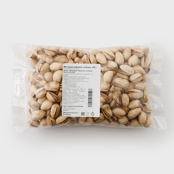 Фисташки жареные соленые, 300 г